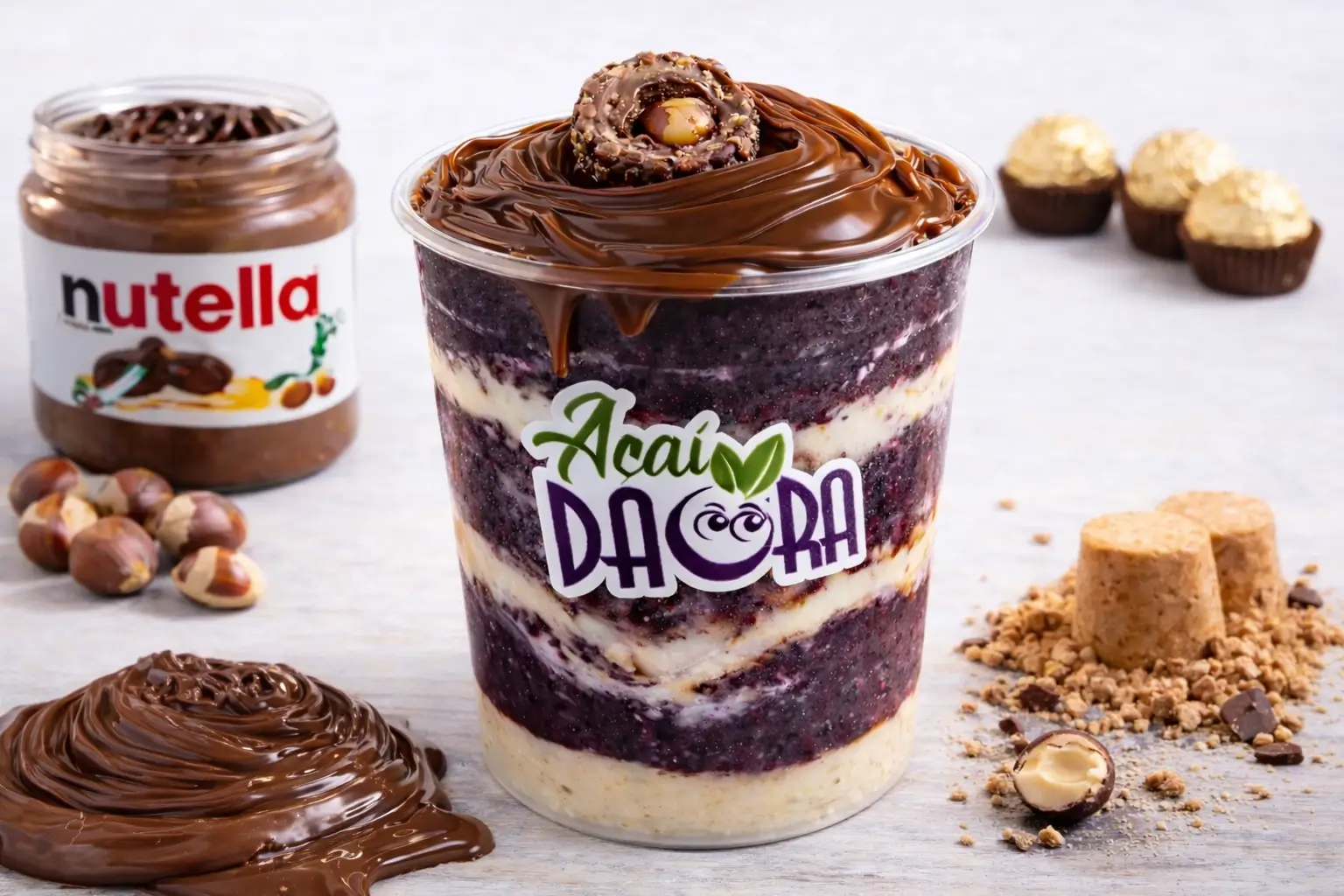 Açaí Premium Nutella & Ferrero Rocher – 500ml